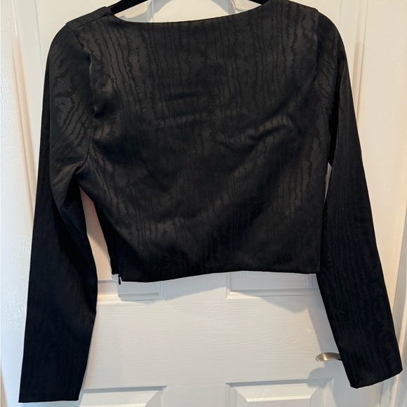 Zara Cropped Black Formal Top Size L - Picture 5 of 16